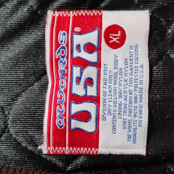 FLASH SALE! RARE! Awards USA Vintage Varsity Wool Leather Bomber Jacket S.XL - Picture 6 of 13